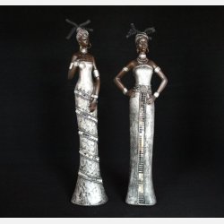 Afrika Dame 34cm st med 2 stk.