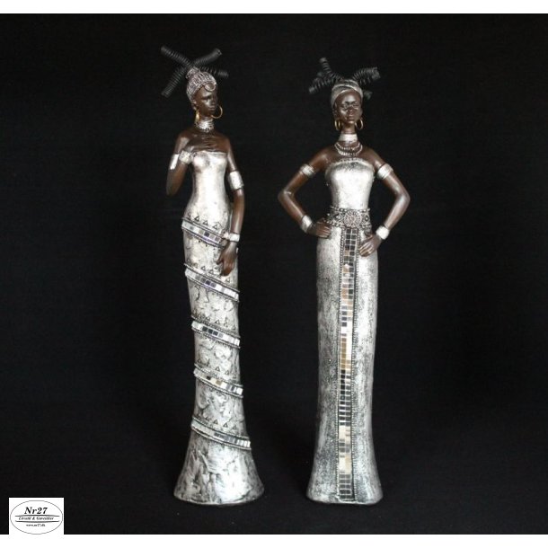 Afrika Dame 34cm st med 2 stk.