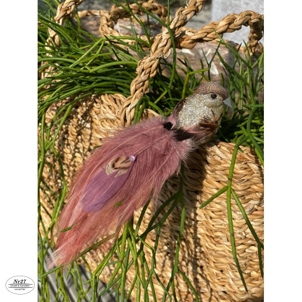 LA VIDA DEKO FUGL ROSA L17CM