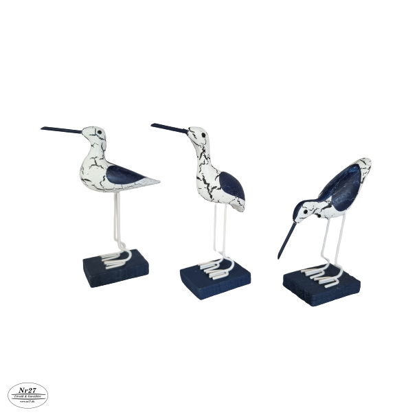 Sneppe Fugle i Tr st af 3 stk 13cm hj