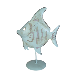 Fisk lavet i Metal lysebl 24cm hj