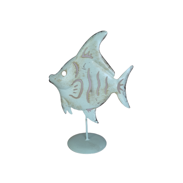 Fisk lavet i Metal lysebl 24cm hj