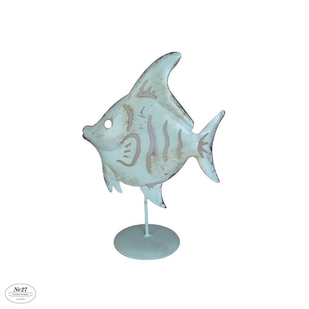 Fisk lavet i Metal lysebl 24cm hj