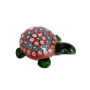 Glas Skildpadde Gr�n og R�d 9cm lang