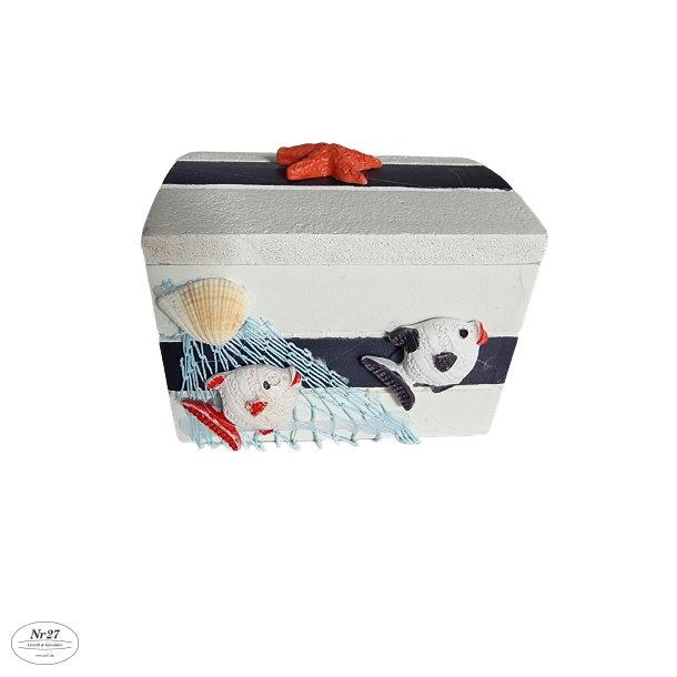 Maritim ske i Tr med Fisk 7,5cm bred
