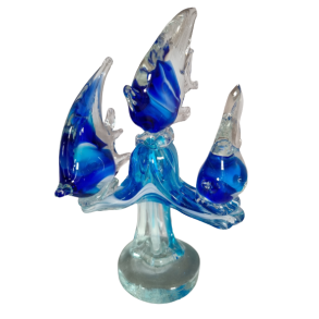 Glas Figur med 3 Fisk 25 cm h�j
