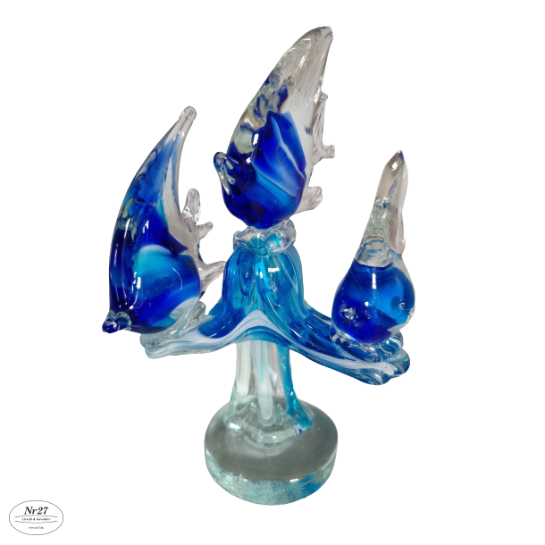 Glas Figur med 3 Fisk 25 cm hj