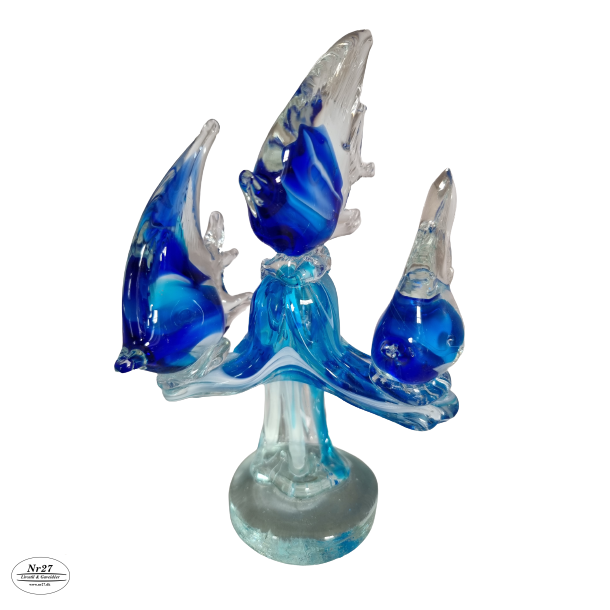 Glas Figur med 3 Fisk 25 cm hj