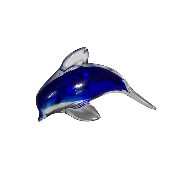 Glas Delfin Mrk Bl 12cm lang