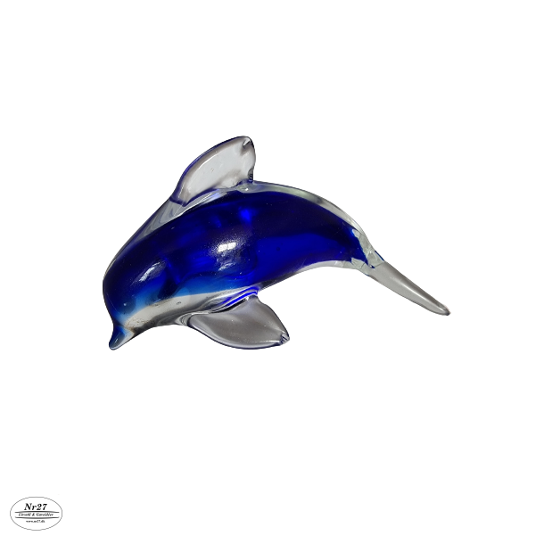 Glas Delfin Mrk Bl 12cm lang