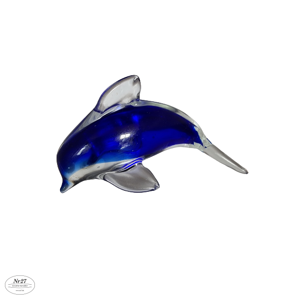 Glas Delfin Mrk Bl 12cm lang