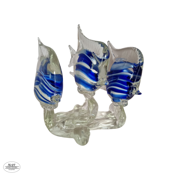Glas Figur med 3 Fisk 25 cm hj