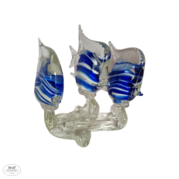 Glas Figur med 3 Fisk 25 cm hj