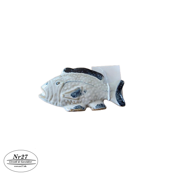 Keramik fisk 10cm med m�rk finne