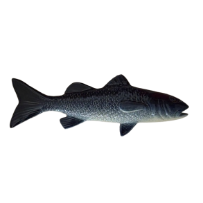 Keramik Fisk m�rkebl� 29cm
