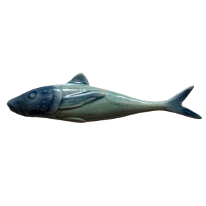 Keramik Fisk lysebl� 22 cm