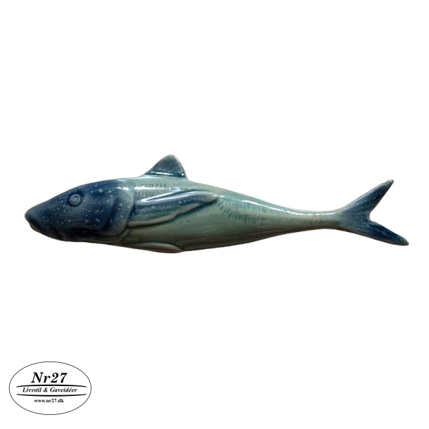 Keramik Fisk lysebl� 22 cm