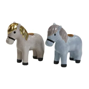 Hest i keramik til kertelys 10 cm hj