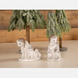 La Vida Isbjrnefar med unge Hvid H14cm