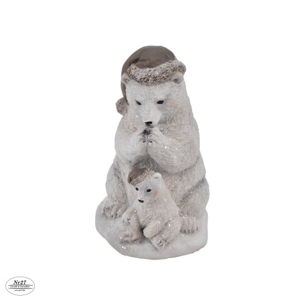 La Vida Isbjrnefar med unge Hvid H14cm