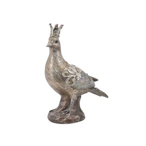 La Vida Fugl m/krone antik slv H29,5cm