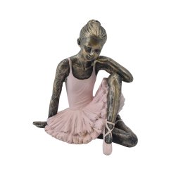 La Vida Ballerina i rosa kjole H14cm