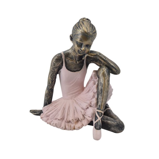 La Vida Ballerina i rosa kjole H14cm