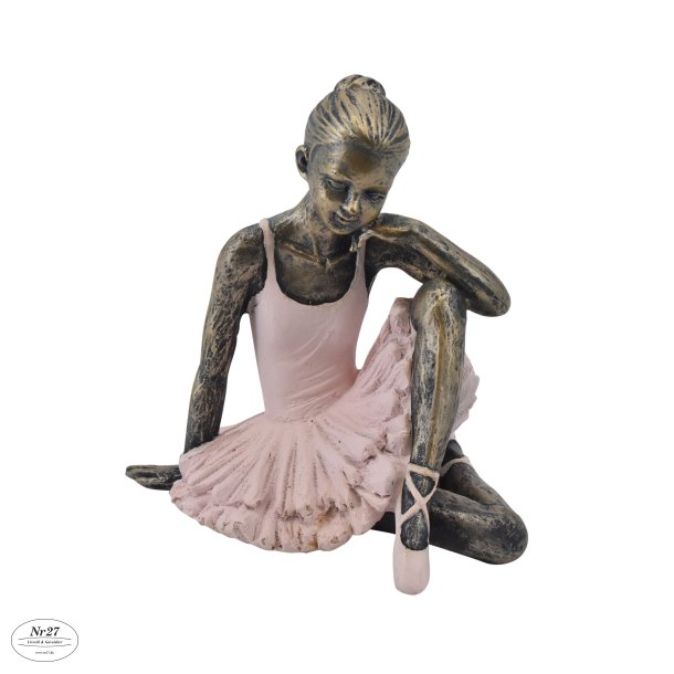 La Vida Ballerina i rosa kjole H14cm