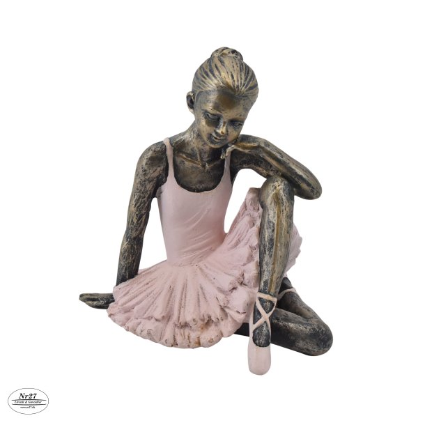 La Vida Ballerina i rosa kjole H14cm