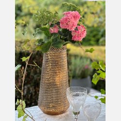 La Vida Vase med mnster, antik guld