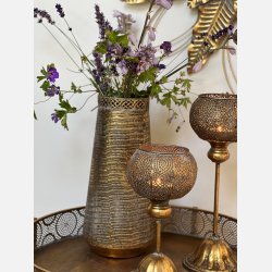 La Vida Vase med mnster, antik guld