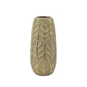 La Vida Miri vase Grn med guld H 32,5 D8 cm