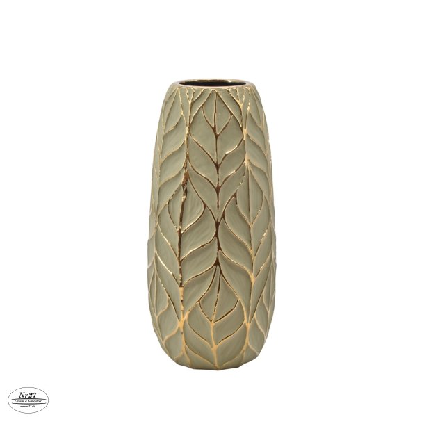 La Vida Miri vase Grn med guld H 32,5 D8 cm