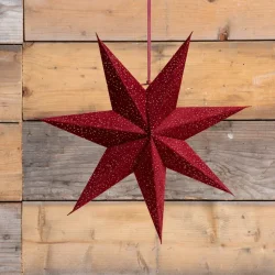 Julestjerne Mrkerd med glitter D 20cm