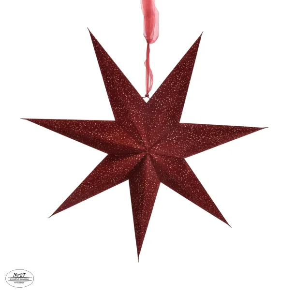 Julestjerne Mrkerd med glitter D 20cm