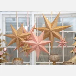 La Vida Julestjerne Guld med glitter og LED