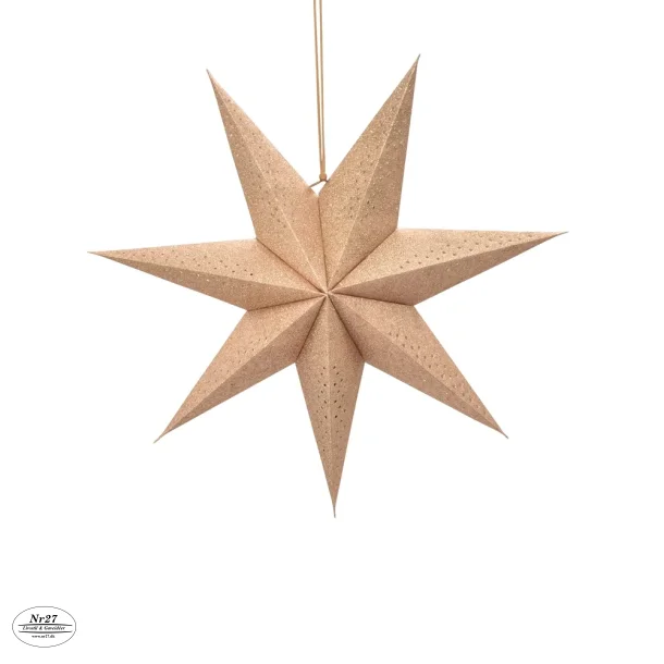 La Vida Julestjerne Guld med glitter og LED