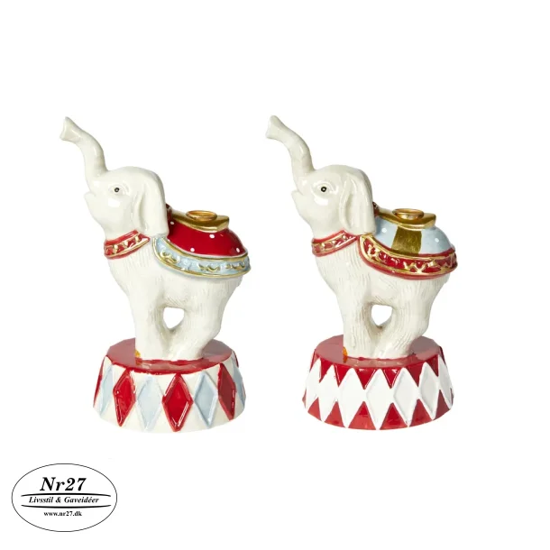 Elefant i keramik til kertelys 16cm hj