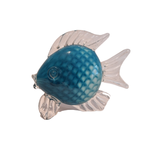 Glas Fisk i bl� 17,5 cm h�j
