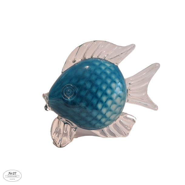 Glas Fisk i bl 17,5 cm hj