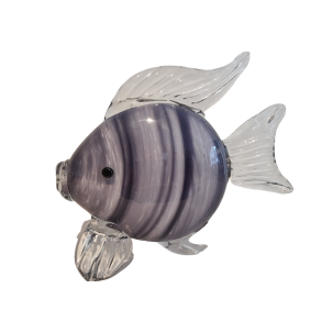 Glas Fisk i lilla 19 cm h�j