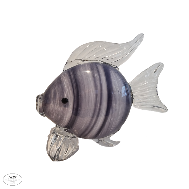 Glas Fisk i lilla 19 cm hj