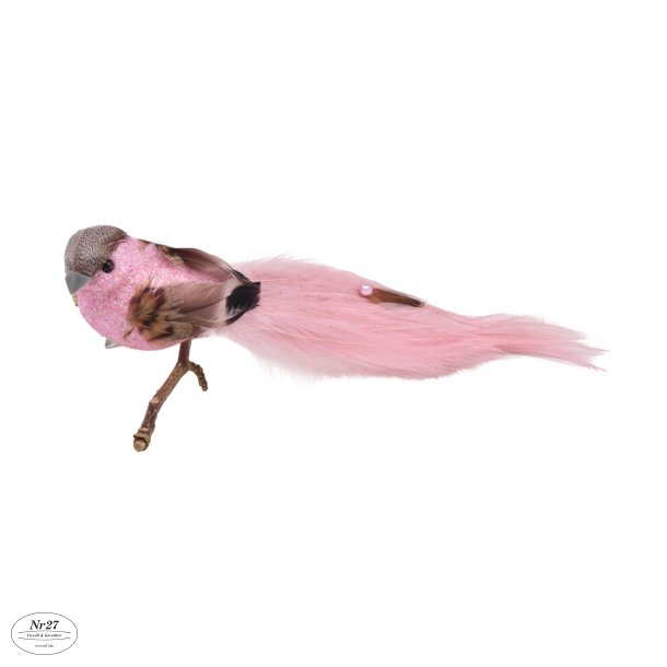 LA VIDA DEKO FUGL MED PERLE LYSERD L17CM