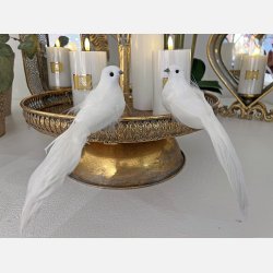 LA VIDA DEKO FUGLE HVID L17CM 2 STK