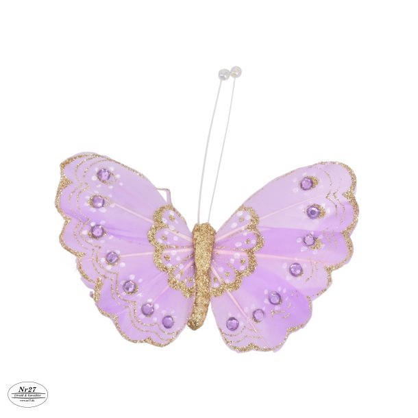 Deko sommerfugl lilla L9 W10cm