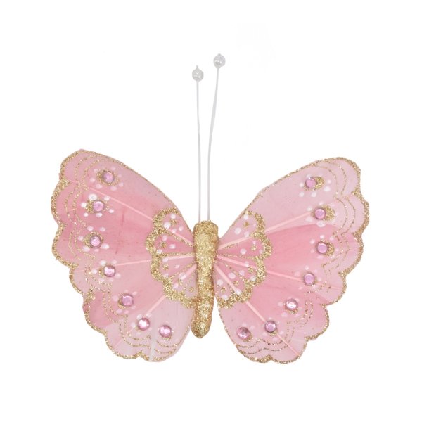 La Vida Deko sommerfugl rosa L9/W10 cm
