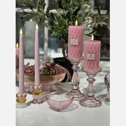 Serena lysestage pink H16cm D9cm