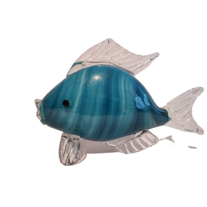 Glas Fisk med m�rkebl� striber