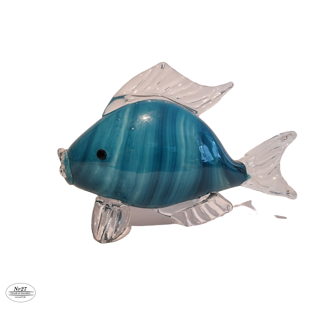 Glas Fisk med mrkebl striber