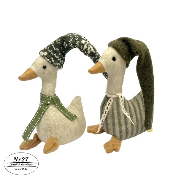 Gytha Gs i Stof grn 16 cm hj